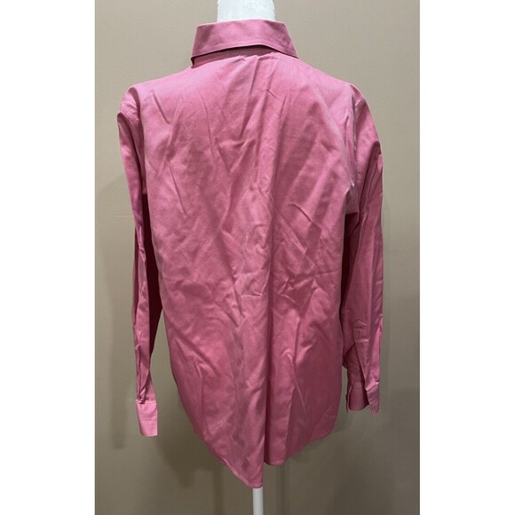 Talbots Women’s Wrinkle Resistant Button Up Shirt Pink Cotton Size 16W Classic - Picture 2 of 9